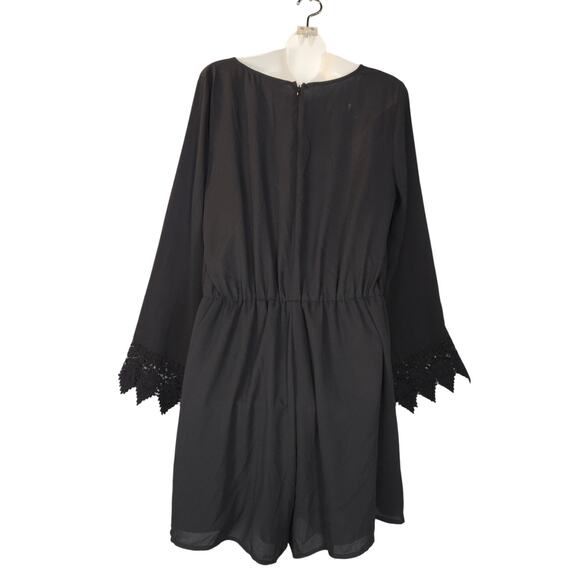 Decree Women XL Romper Shorts Black Pockets Flowy Casual Goth Witchy Whimsigoth - Picture 5 of 16